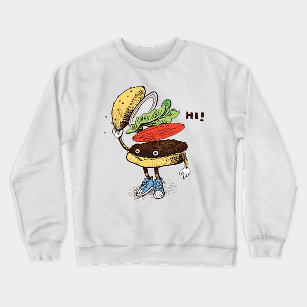 burger greeting Crewneck Sweatshirt by restaurantmar